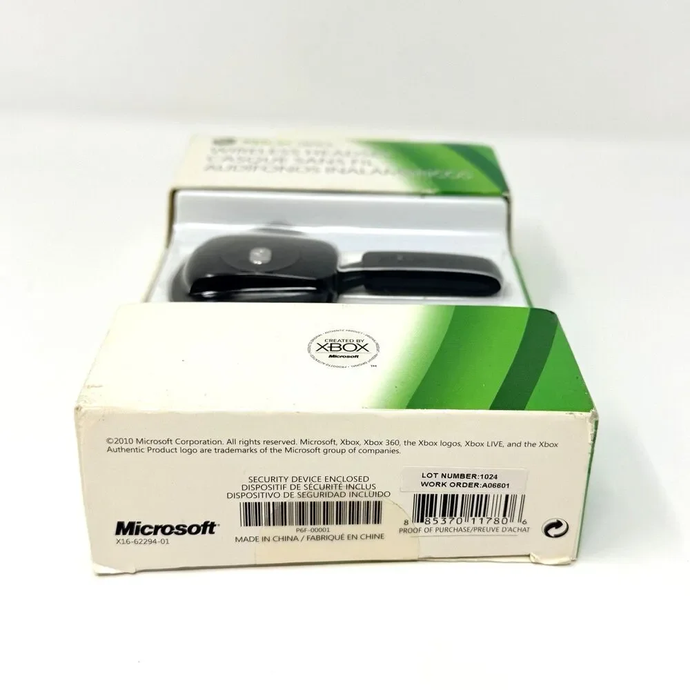 Microsoft P6F-00001 Xbox 360 Wireless Headset Black New Gaming Accessory
